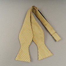 Brooks Brothers Silk Bow Tie Yellow Sailboat Print Reversible
