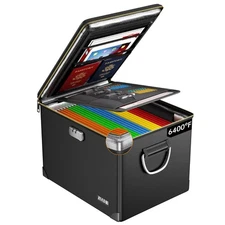 Fireproof Document Box,Hard Case File Organizer with Fireproof Zipper&Threads...