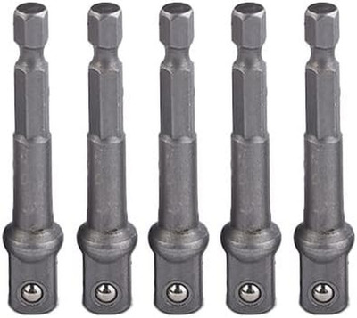 5 Pieces Impact Adapter Square Socket Adapter, 1/4'' Hex Shank to 3/8'' Square Soc
