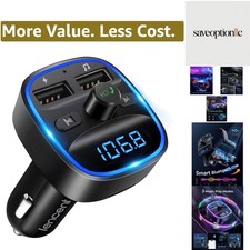 FM Transmitter, Bluetooth FM Transmitter Wireless Radio Adapter Car Kit with ...