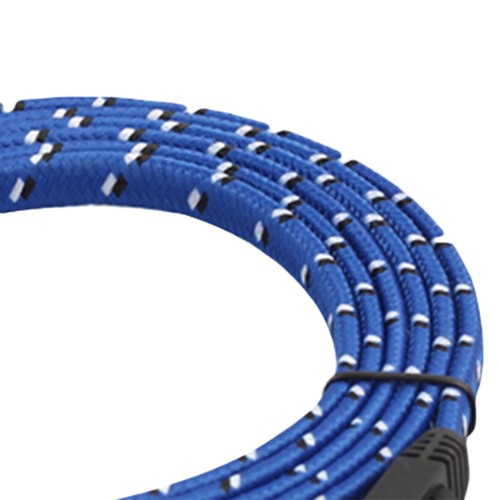 2pcs Premium 10 Gigabit Cat 7 Cavo Ethernet Nylon in treccia intrecciata 10FT - Afbeelding 2 van 12