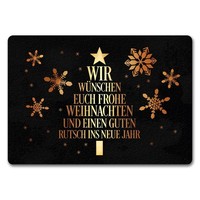 Frohe Weihnachten & Einen Guten Rutsch Christbaum FußMatte In 35X50 Cm Ohne