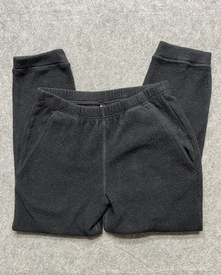 Vintage Patagonia Pants Kids Medium 10 Black Fleece Joggers Elastic Waist Warm