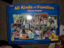 Lakeshore 8 wooden Picture Puzzles All Kinds of Families Multicultural NIP