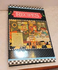 Vintage Mary Engelbreit Cherries 3 Ring Recipe Binder w/ 48 Cards