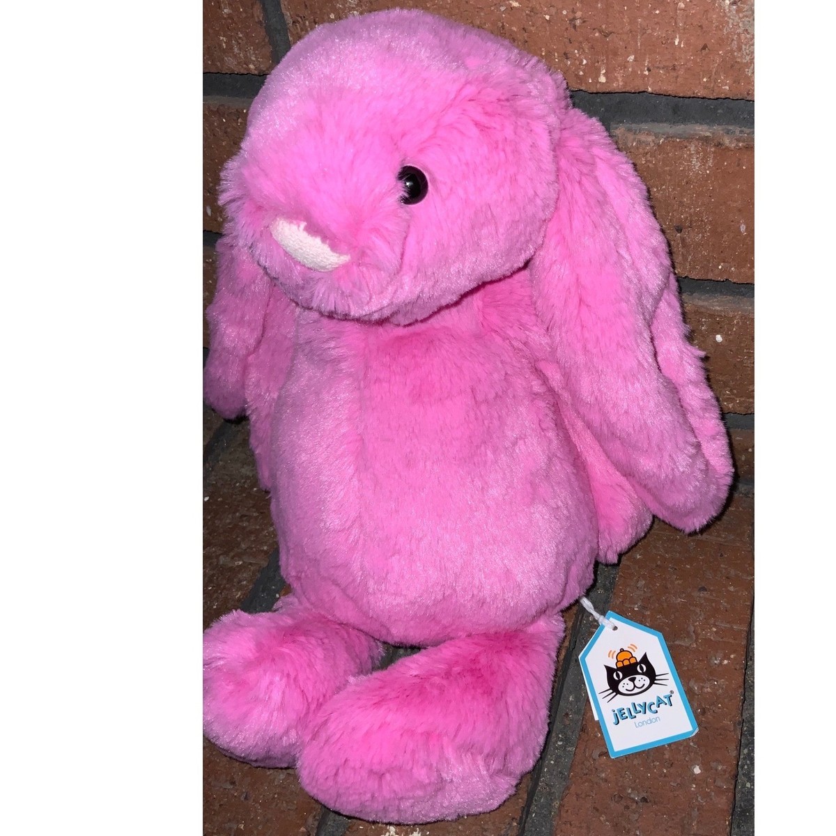 Jellycat London Medium Bashful Hot Pink Bunny Plush Stuffed Animal