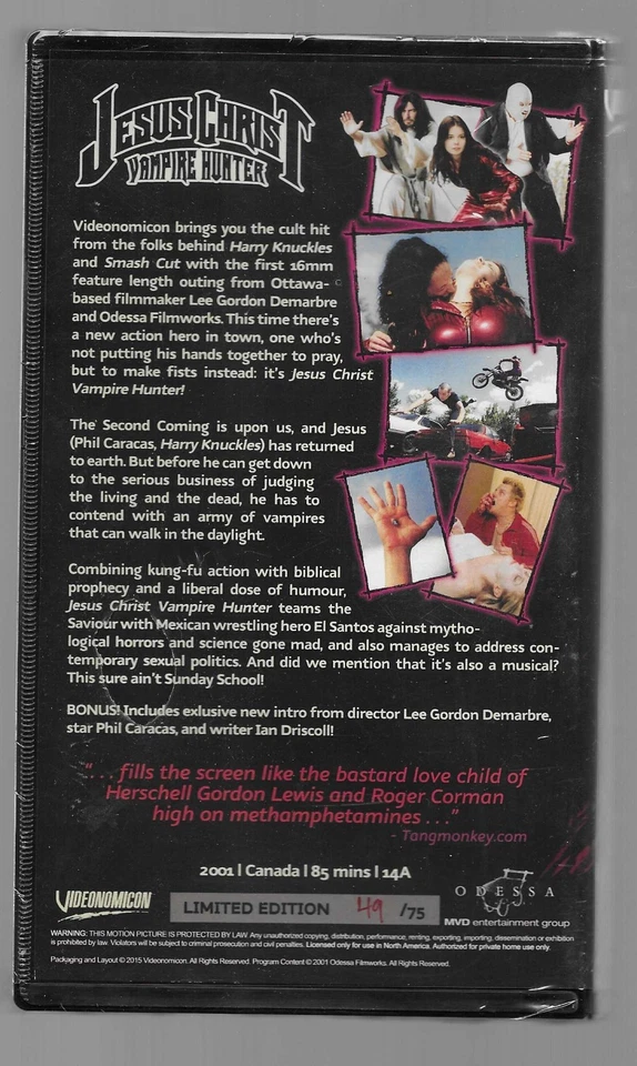 Jesus Christ Vampire Hunter (VHS 2001) Videonomicon/Odessa. 49 of 75. Rarity: C6 - Image 2 of 4