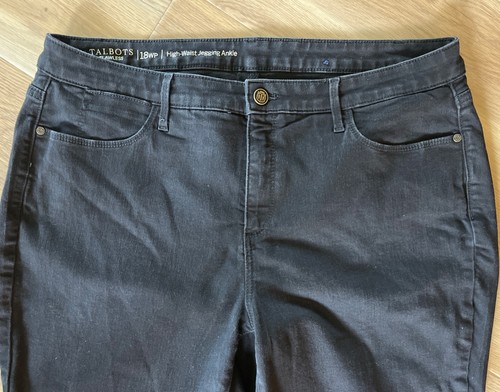 TALBOTS Womens Black Denim Jeans Size 18WP Petite High Waist Jegging Ankle - Picture 2 of 5