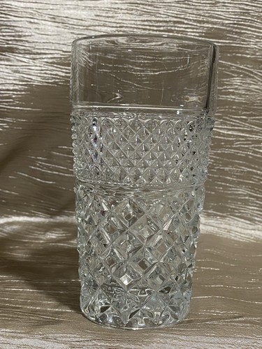 Anchor Hocking Wexford Iced Tea Tumbler Clear Glass Vintage Diamond AS IS