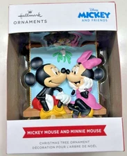 ^New 2025 Hallmark Mickey & Minnie Mouse Kiss Mistletoe Christmas Tree Ornament