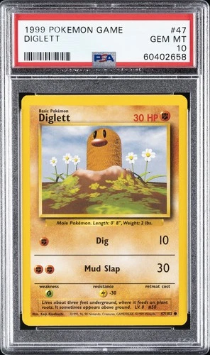 1999 POKEMON BASE SET UNLIMITED #47 DIGLETT PSA 10