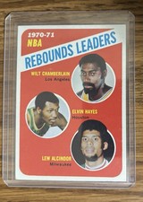 1970-71 REBOUNDS LEADERS WILT CHAMBERLAIN ELVIN HAYES & LEW ALCINDOR KAREEM #142
