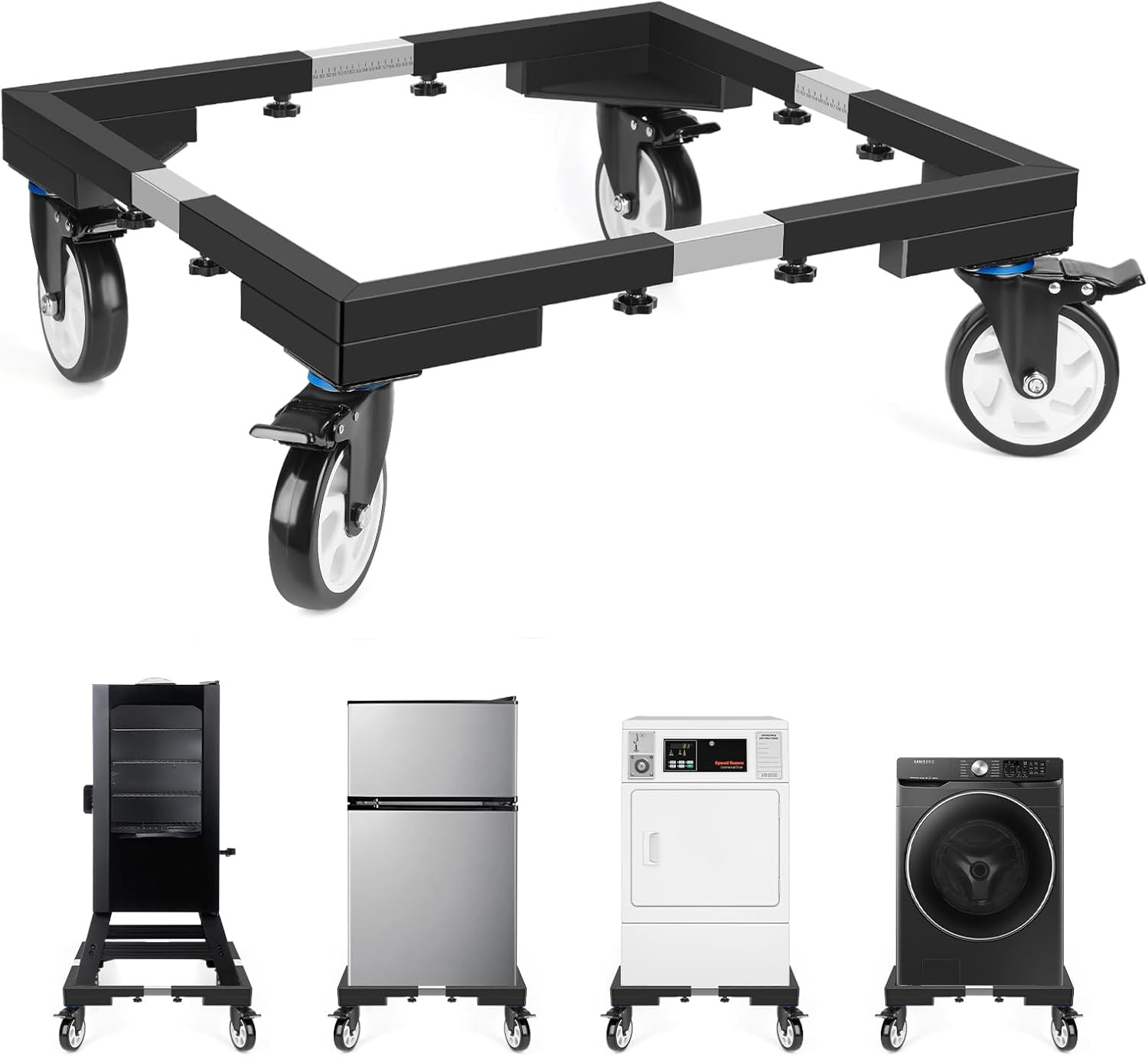 Durable 8.5" Steel Smoker Stand with 5" Wheels, 1280Lbs Capa