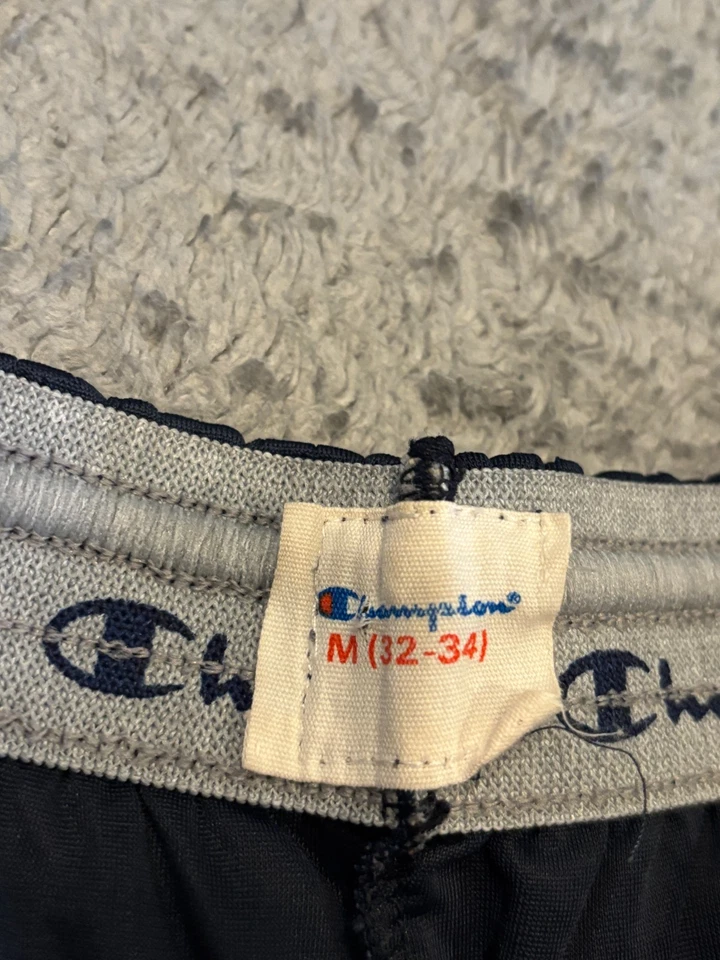Vintage 90s Champion Mesh Gym Shorts Mens Medium 32-34 Blue Classic Logo - Image 2 of 4