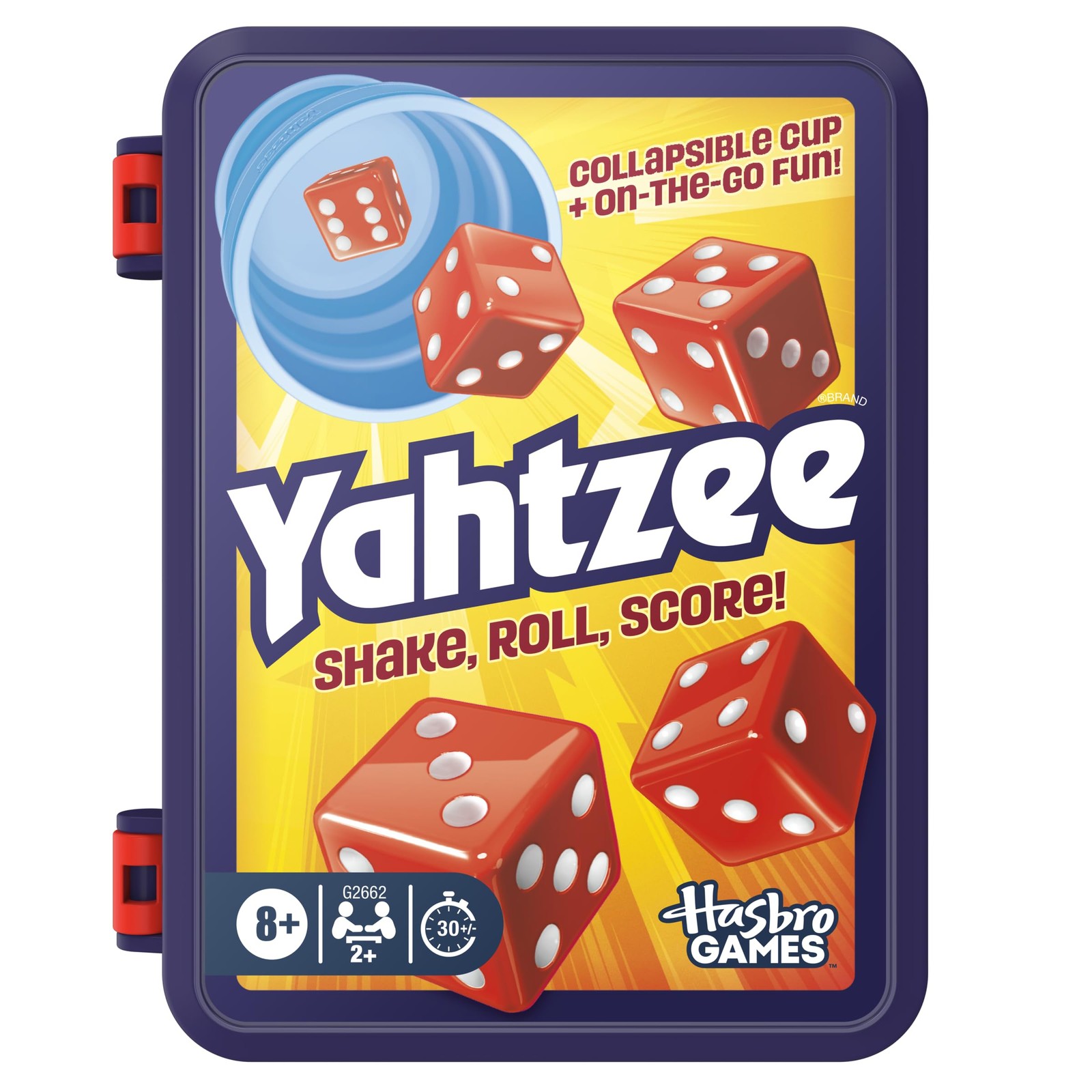 Hasbro Gaming Yahtzee Dice Game | with Collapsible Cup & Storage Case | Fun