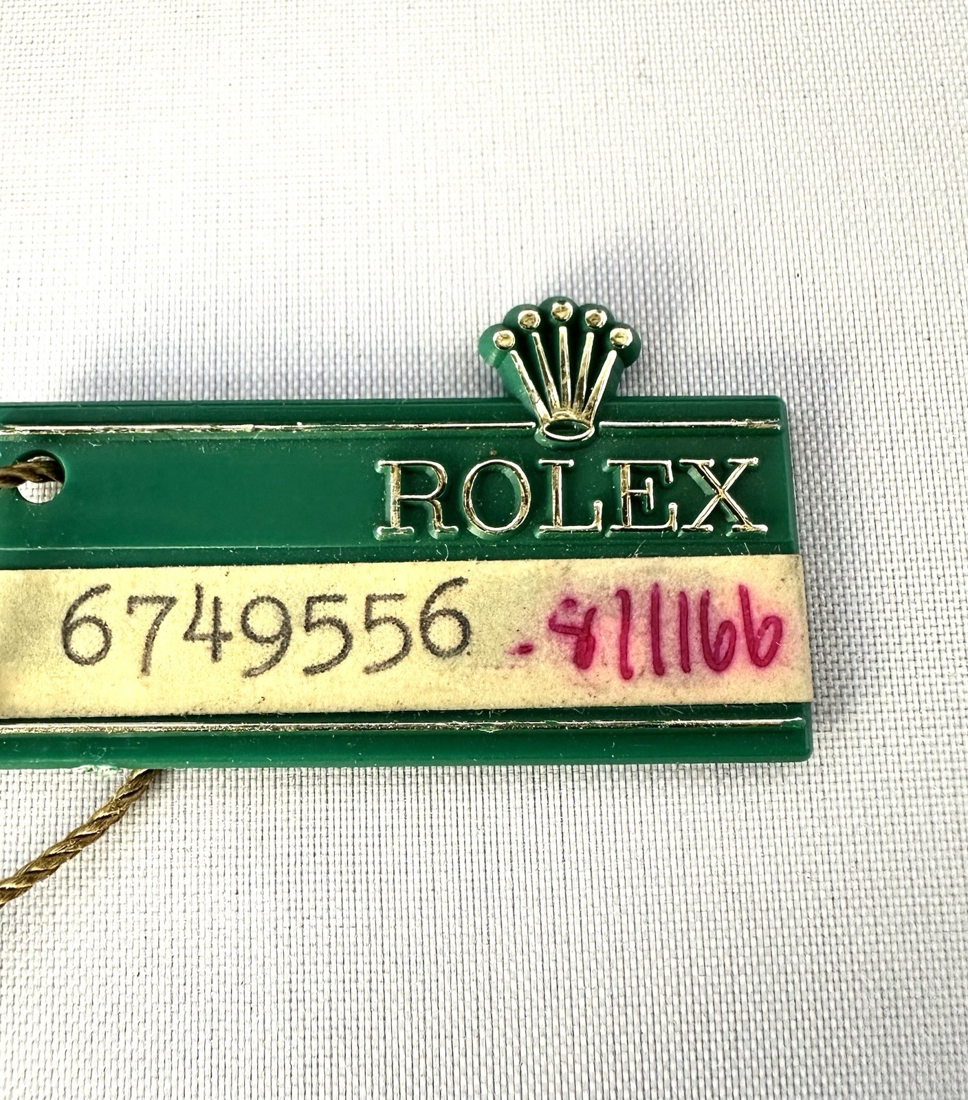 Vintage Authentic Rolex Green Rectangular Hang Ta… - image 4