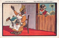 POSTCARD  COMIC   SPANKING THEME GETTING TO THE