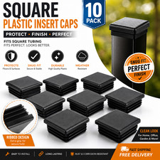 10 PCS 1 3/4 Inch 45mm Square Tubing End Caps, Square Plastic Plugs Insert ...