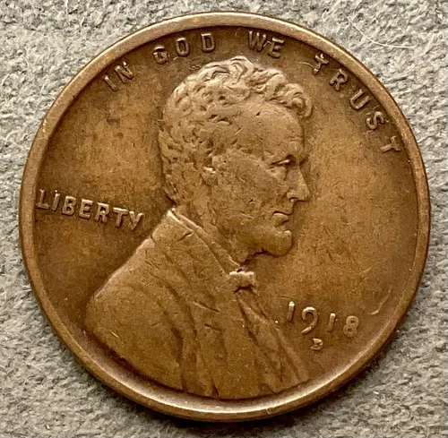 1918-D  Lincoln Wheat Cent - [F] Fine - Better Grade ~ B529