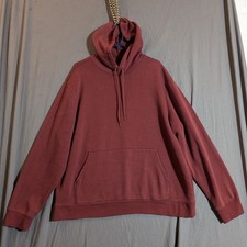 Athletic Works Mens Burgundy Pullover Hoodie Fleece Lined 2XL