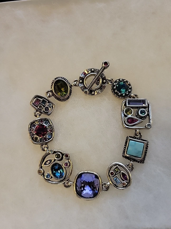 Patricia Locke Women's Silver Plated Bracelet with Swarovski Crystals 8" - Image 2 of 4