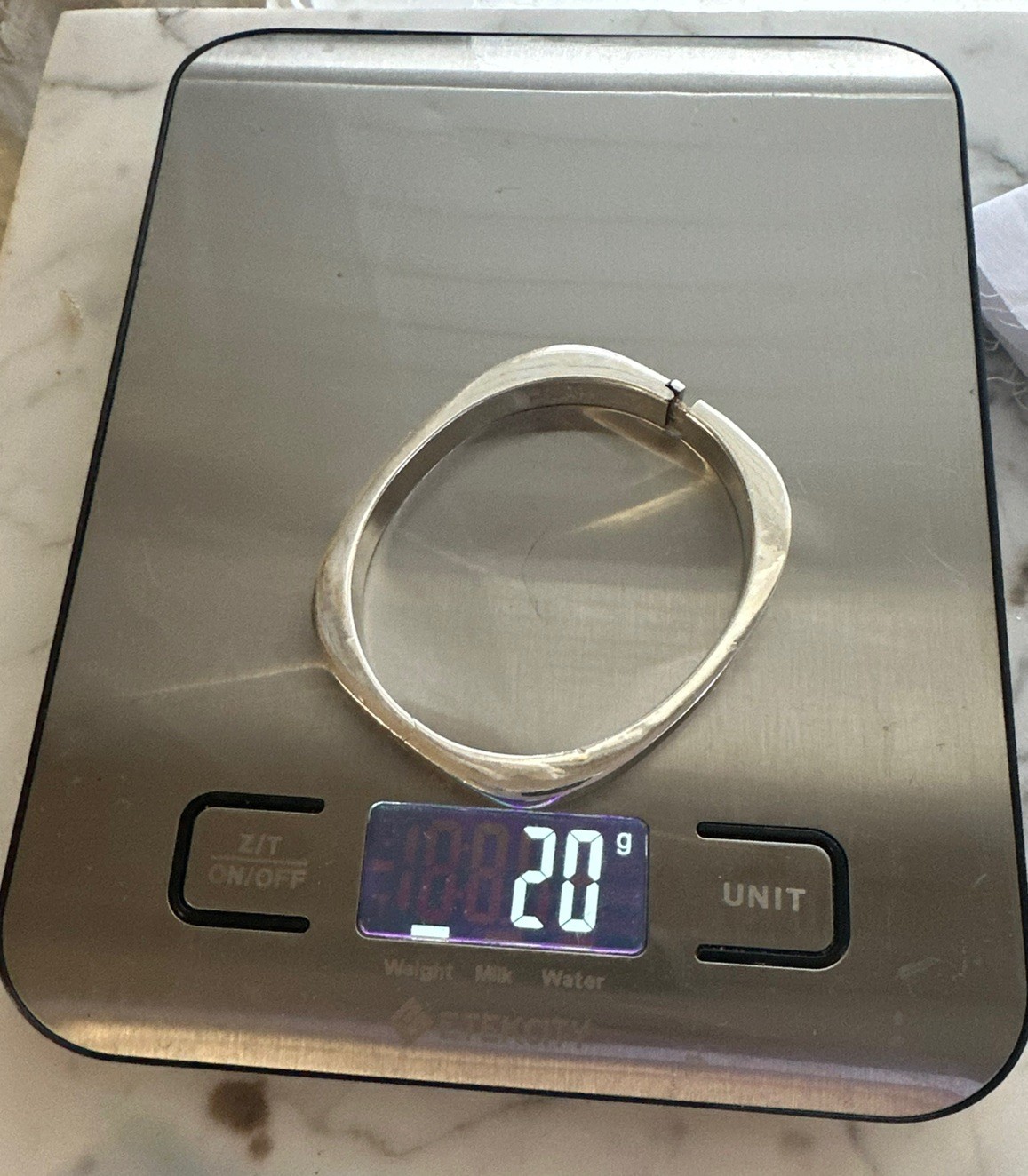 Sterling Silver Rounded Square Bangle Bracelet - image 8