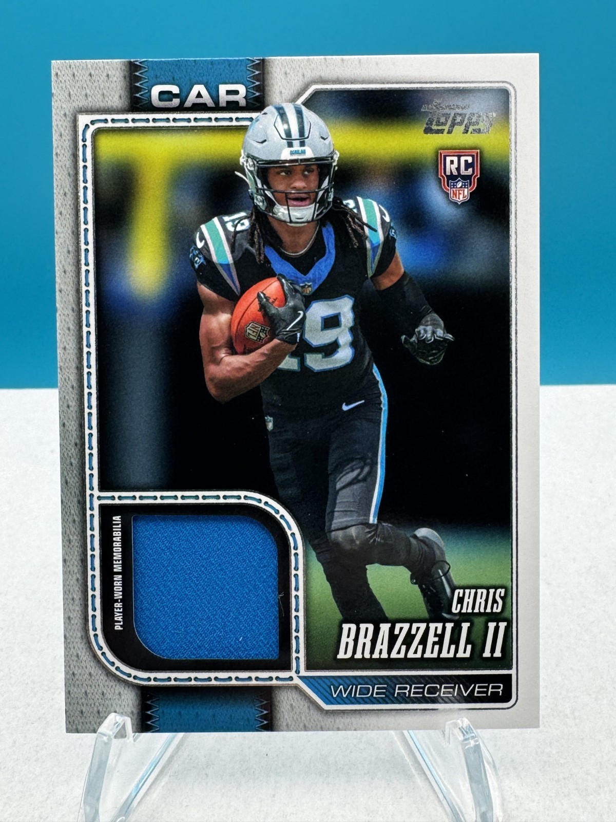 2026 Topps Flagship Chris Brazzell II Rookie Player Worn Patch CAR Panther NFL view 1