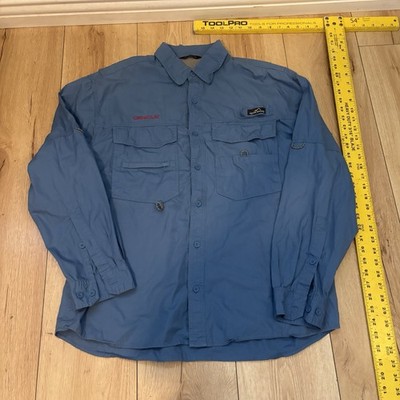 Eddie Bauer Oracle Men s Mesh Lining Jacket Button Down Size L Blue Polyester