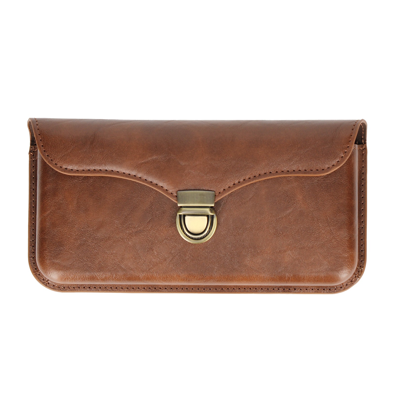 Housse de ceinture premium marron foncé pour smartphone grand format 6,7 pouces