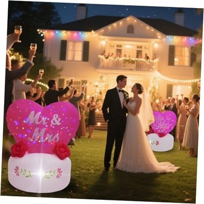 HZGEDJTG 4FT Love Heart Inflatable Decoration with Built-in D-4FT wedding heart