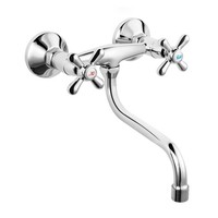 Zweigriffmischer Nostalgie KüChenarmatur SpüLtischarmatur Wandarmatur Wasserhahn