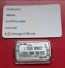 NEW! Sexy Jungle Girl "Moana" - 1 oz .999 Fine Silver Colorized Bar COA # /100