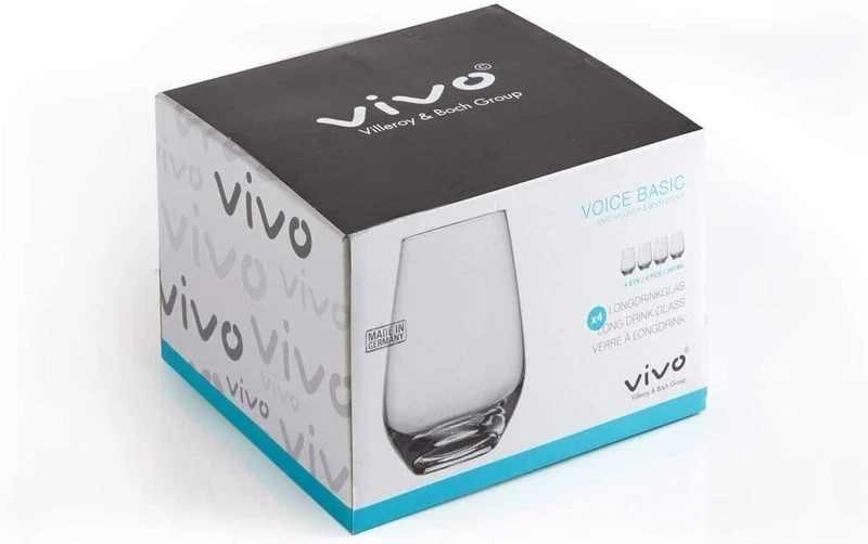 4 Bicchieri Acqua Bibite VILLEROY E BOCH Set Servizio in Vetro Cristallo OFFERTA, fotografia 8 di 10