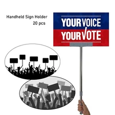 22-34" 20 pcs Handheld Sign Holder for Election,Protest,Parade，Welcome Sign