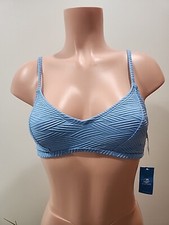 Nwt Women's Cupshe Bikini Top Size M - Light Blue V- Neckline