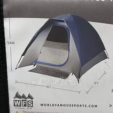 WORLD FAMOUS SPORTS Front Range Square Dome Tent 3 Person 7'x7'x54' Blue 741