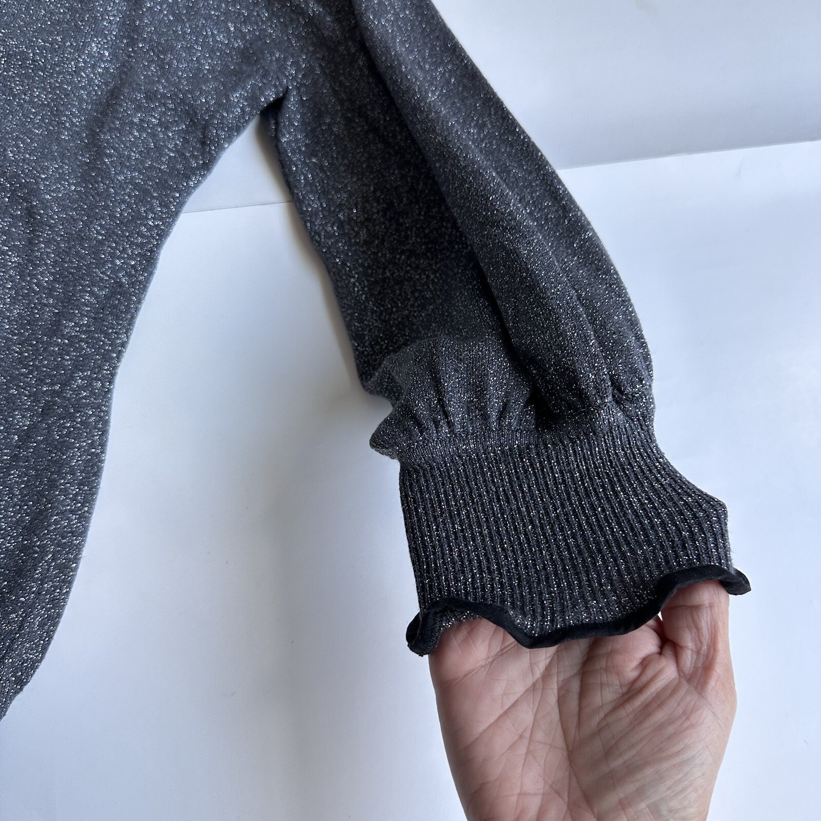 EXPRESS Design Studio Grey Glitter Turtleneck 3/4… - image 7