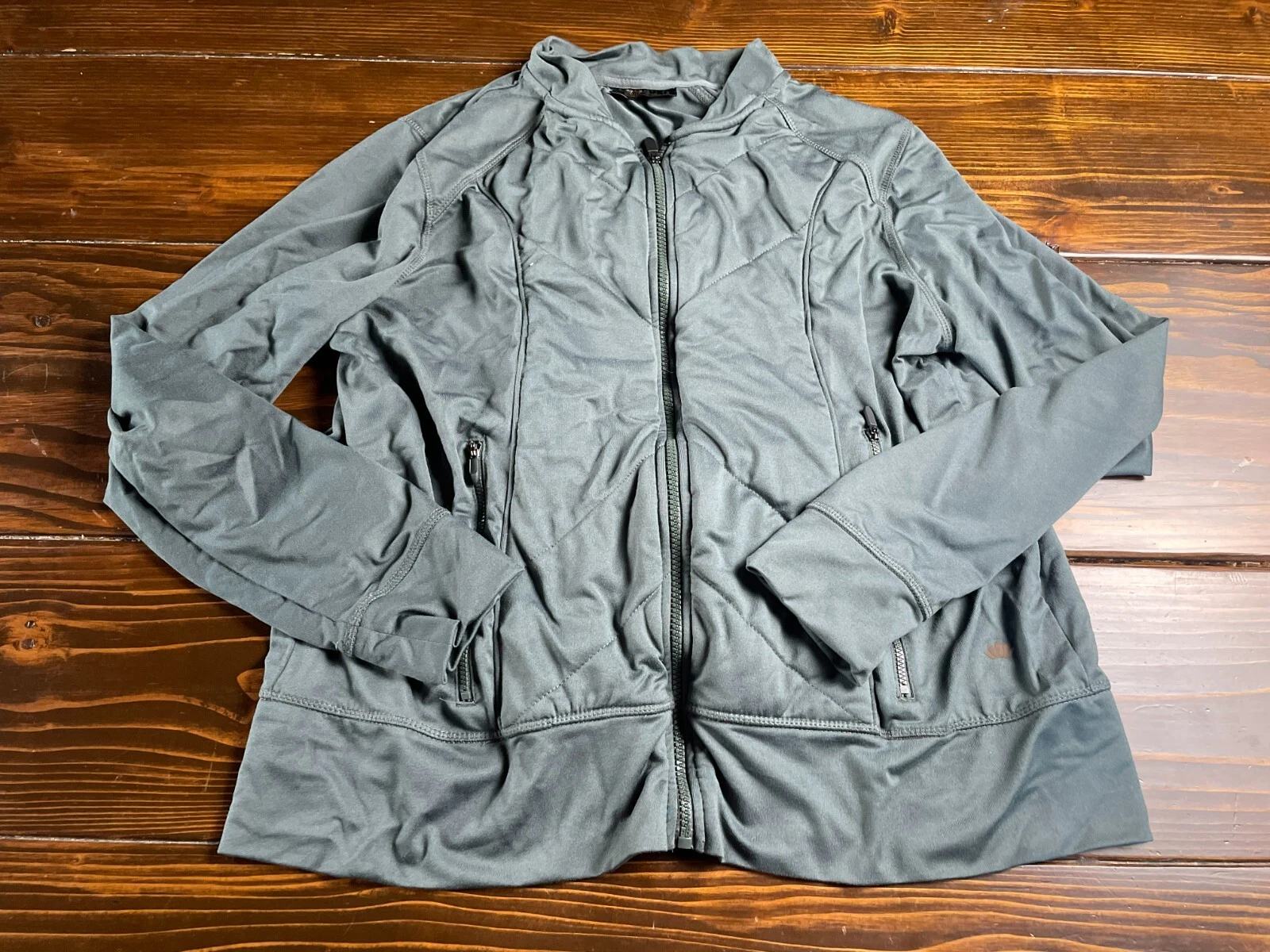 Energy Zone Jacket, Womens Size XL, Greenish Gray, Quilted, Activewear, Full Zip