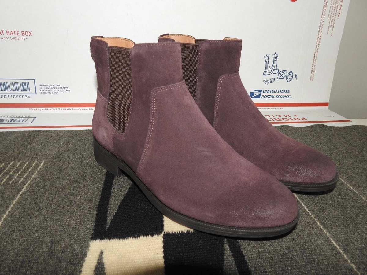 VIONIC ALANA Women s Ankle Boots Comfort Arch Support Dark Burgundy Suede Sz 6.5