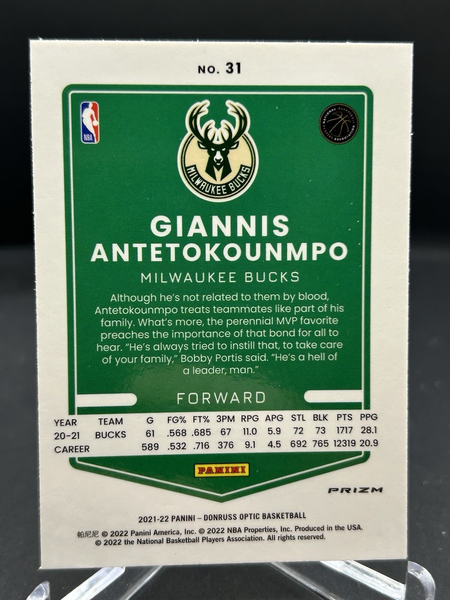 Giannis Antetokounmpo 2021-22 Optic Silver Pulsar Prizm #31