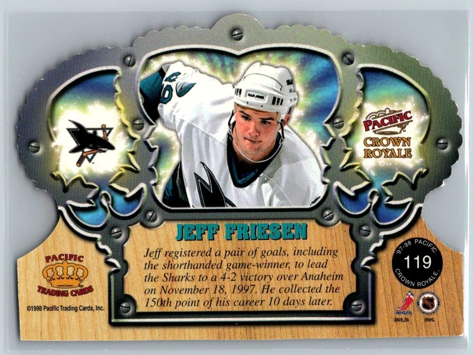 1997 Pacific Crown Royale #119 Jeff Friesen San Jose Sharks - Image 2 of 2