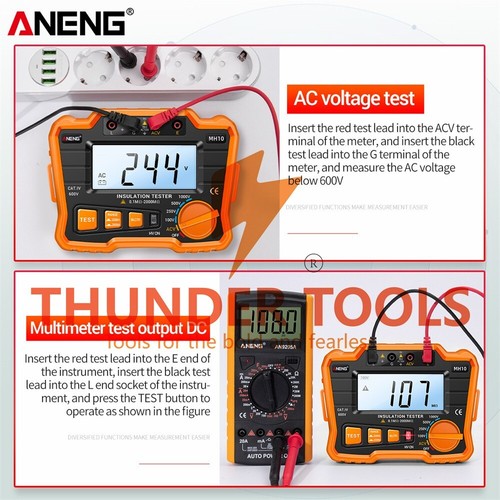 Thunder Tools ANENG MH10 Digital Insulation Resistance Tester 0.1MΩ-2000MΩ - Bild 5 von 23