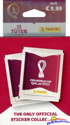 2022 Panini FIFA World Cup Stickers Qatar HUGE 12 Pack Factory Sealed HANGER Box