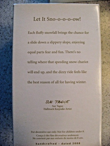 Hallmark Keepsake 2008 Let It Sno-o-o-o-ow! Snow Christmas Ornament - Picture 3 of 4