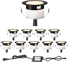 10pcs Low Voltage LED Warm White Step Light Φ1.77 Waterproof Outdoor Soffit Lamp