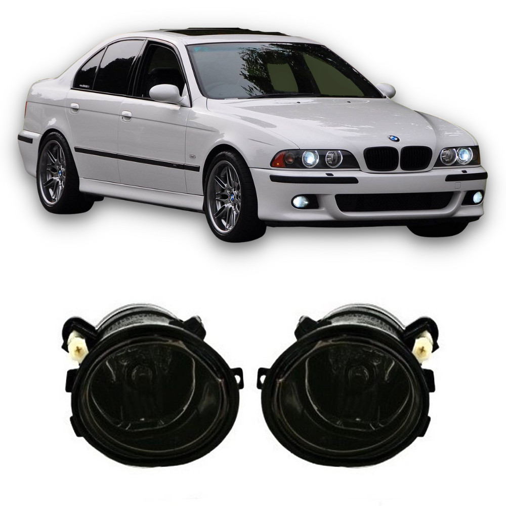 Antibrouillards HB4 fumé noir pour BMW Série 5 E39 Pack M de 1995 à 2004 en ABS