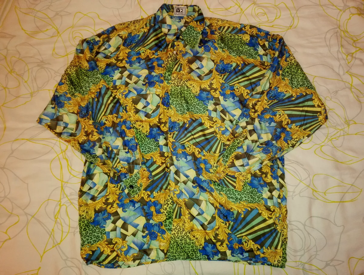 Versace silk top shirt ebay