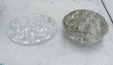 2 Depression era glass flower frogs