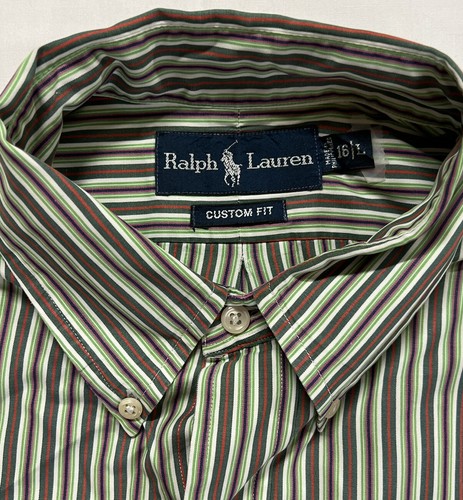 Camisa Ralph Lauren Para Hombres Multicolor Rayas Ajuste Personalizado Manga Larga Con Botones 16 - Imagen 4 de 7