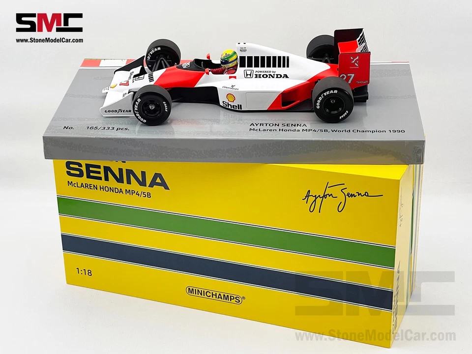 Mclaren MP4/5B #27 Ayrton Senna 1990 Campeón del Mundo de F1 1:18 MINICHAMPS Caja de Regalo Foto 3 de 4